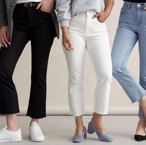 Everlane High Rise Kick Crop Jeans Denim
